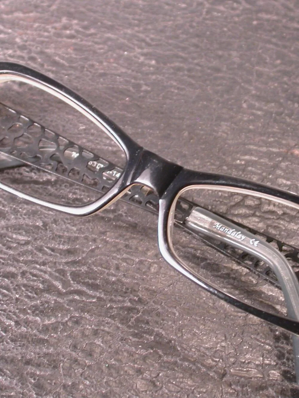 Mandalay Black Lattice and Diamond Eyeglasses Frames Made in Japan